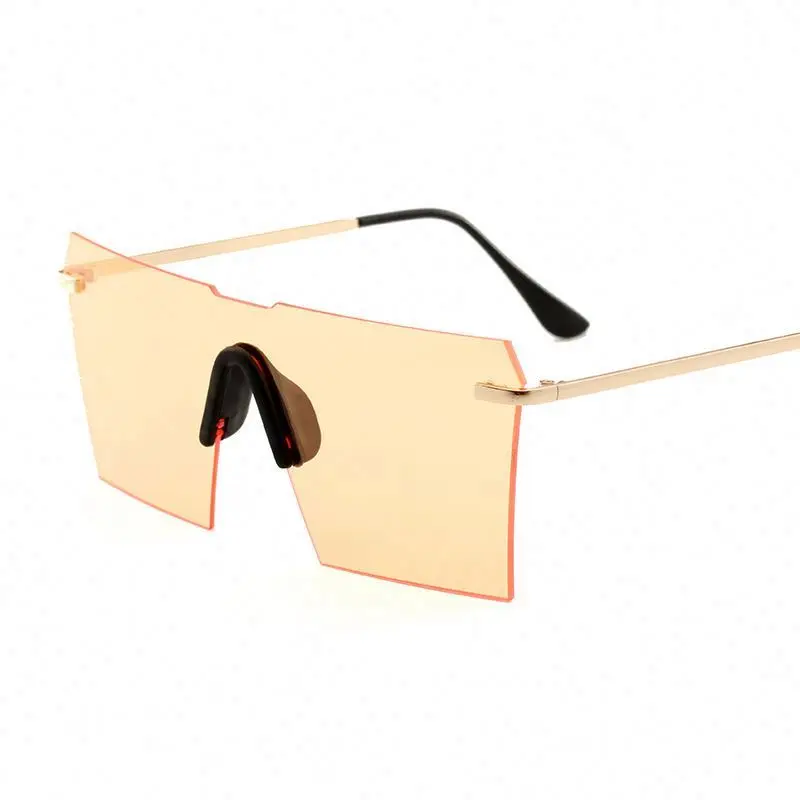 

New European and sunglasses oversized V400 protection 2021 without lens rhinestone decoration point drill lower half-frame