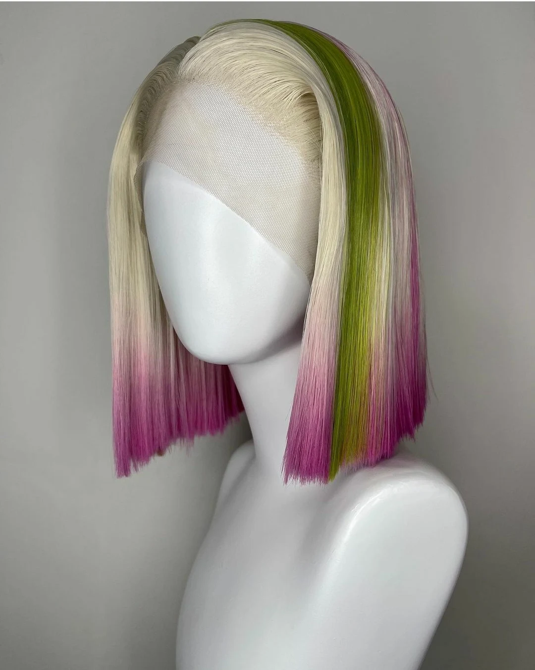 

Wholesale Cheap Synthetic Short curly pure bob rainbow front lace wig, Golden