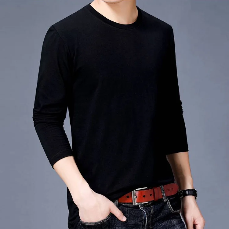 factory direct Casual o neck Stylish Fashion Long Sleeve Men t shirt