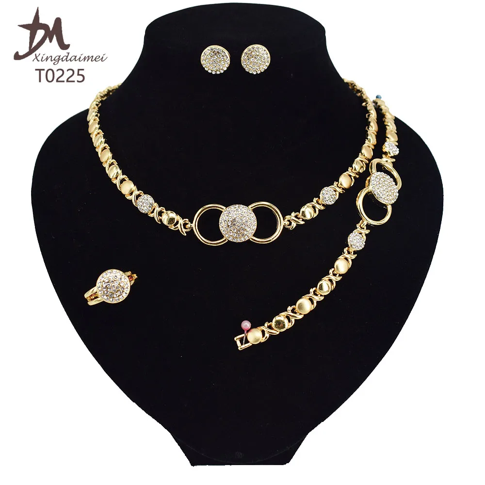 

T0225 2020 High quality 18 K gold-plated X O fashion jewelry set, 18k gold
