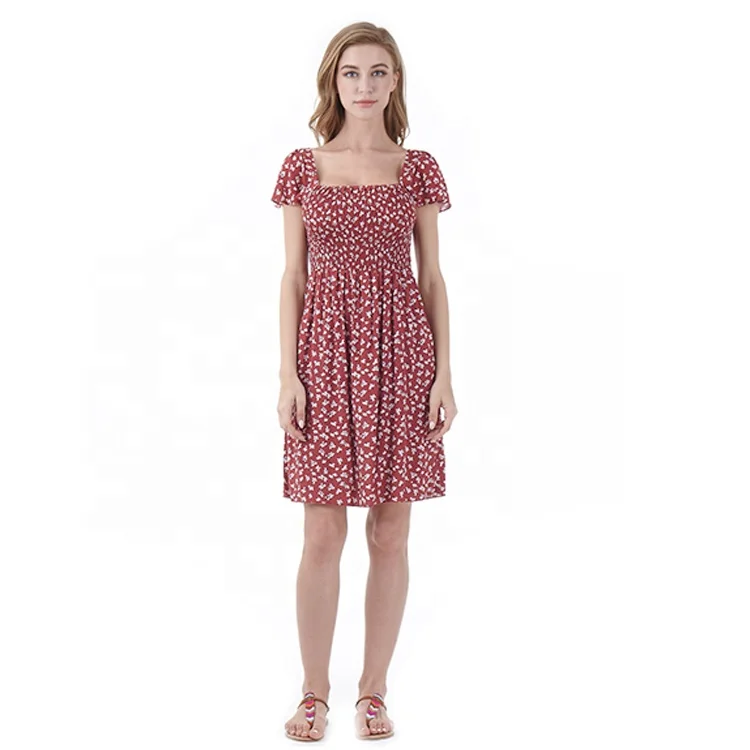 

2021 New Arrival Wholesale Fashion Korean Latest Outing Casual Short Sleeve Summer Dress For Woman