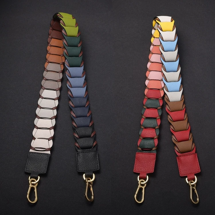 

MeeTee B-S536 Woman Bag Accessories PU Leather Weave Shoulder Strap, Colorful