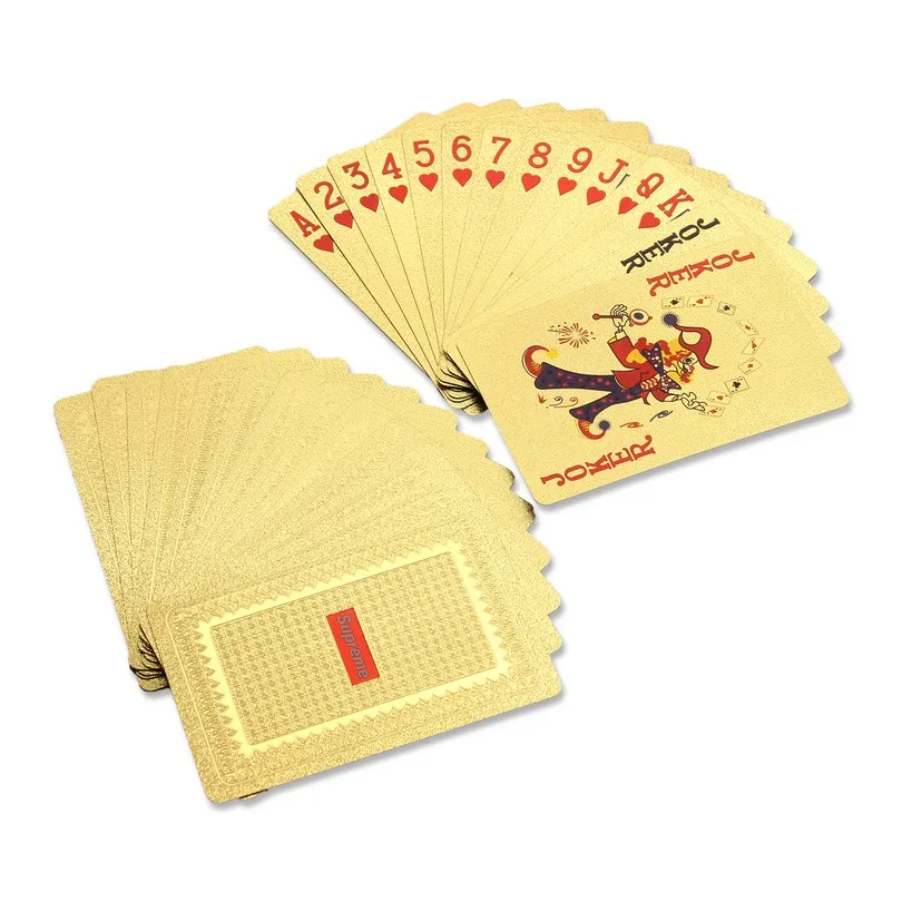 

Free Sample Cheap Wholesale Custom Design Printing Golden Foil Durable Waterproof Gold Tunisia Playing Cards, Cmyk 4c printing and oem