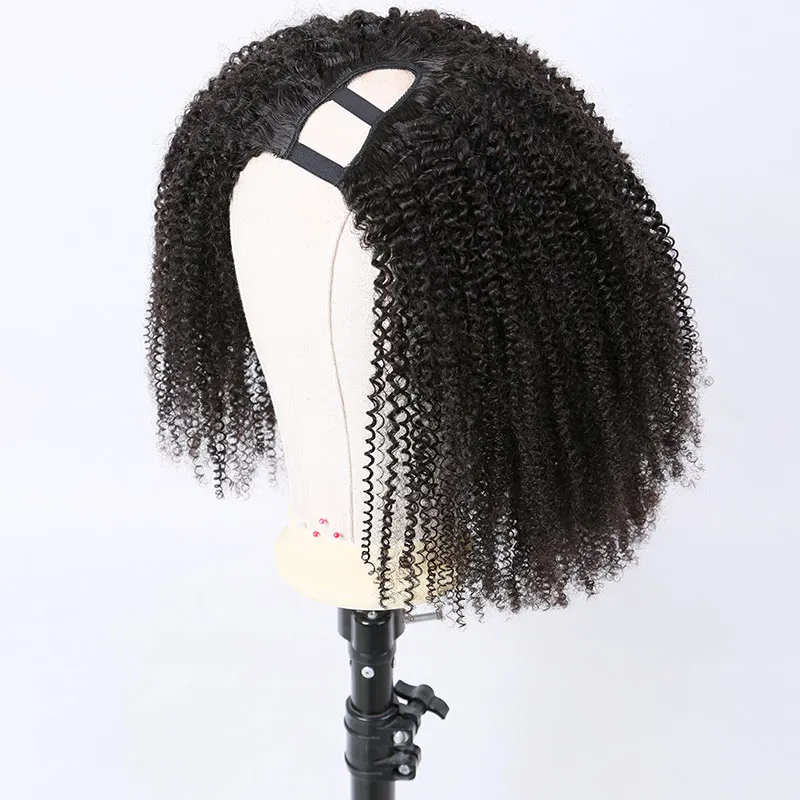 

DIVA1 Virgin Brazilian Short Afro Kinky 130% U Part Wig Glueless UPart Virgin Human Hair Wigs jerry kinky curly u part wig