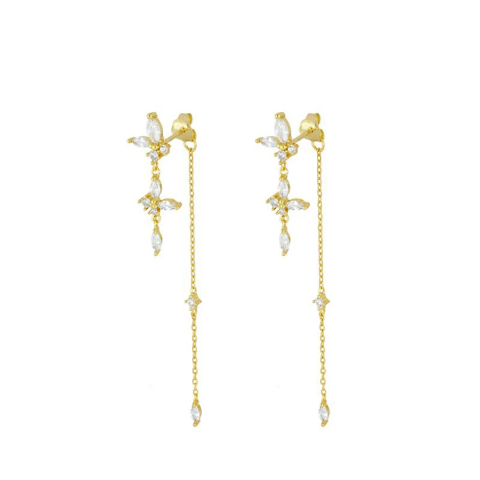 

dainty jewelry earrings wholesale 925 sterling silver fashion jewelry 18k gold plated dangling stud earrings