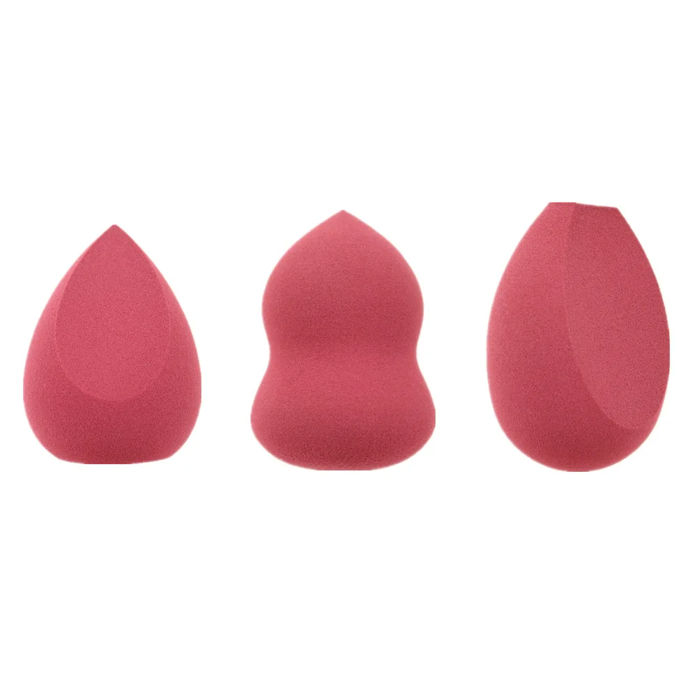 

3pcs/Set Makeup Foundation Sponge Cosmetic Puff Beauty Egg Soft & Smooth Sponge Wate-drop/Bevel/Gourd Shape Make Up Tool, Wine red