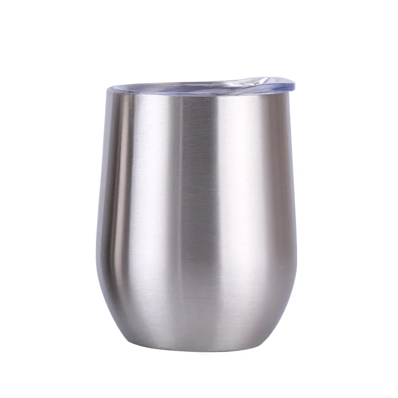 

C10 12oz Blank Sublimation Wine Tumblers sublimation blanks Wine Glass Stainless Steel Double Wall Mugs with Lid