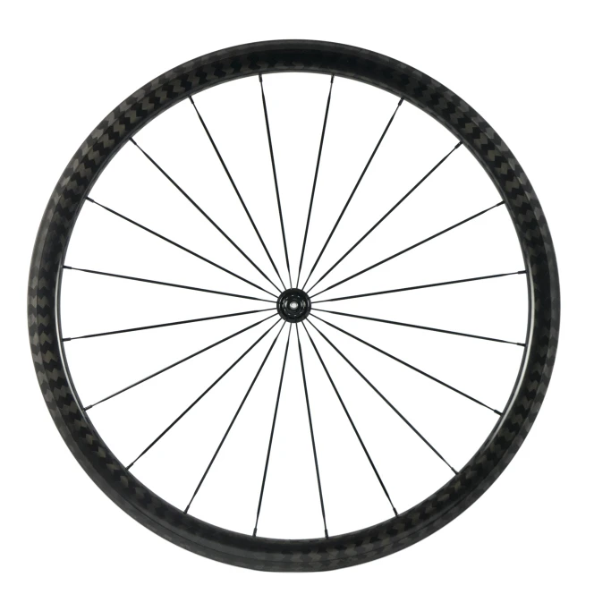 

TB2436 700C Carbon Fiber Road Bike Wheel 25mm Width R51 Hub UD 3K 12K Weave Depth 38mm carbon wheelset, Black