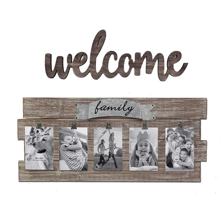 Rustic Farmhouse Front Door Sign Welcome Cutout Wood Sign for Home Decor