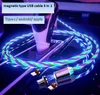 Bofan Hot Selling Magnetic 3A Led Fluxion Data 3 in 1Transfer Flash Wire Sparkle Usb Cable Can Voice Control Car Usb Cord