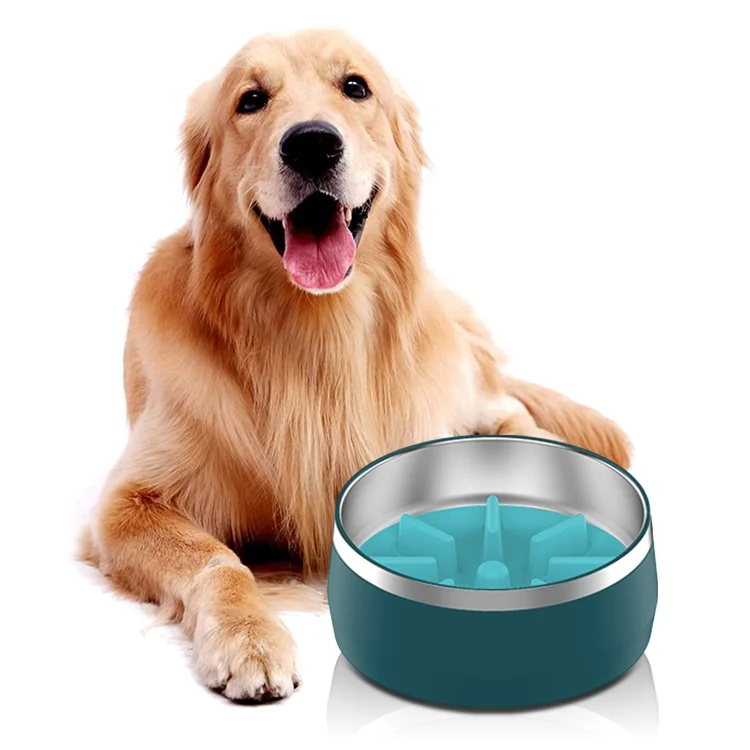 

Wholesale Print Stainless Steel Dog Food Water Bowl Rubber Non Slip Metal Dog Cat Bowl slow Feeder Stainless Steel Pet Bowl