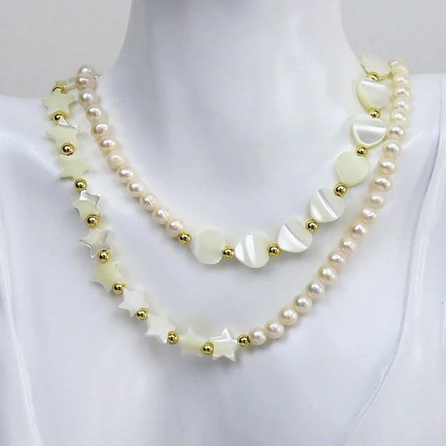 

Natural stone jewelry fashion women pearl jewelry accessories natural fresh water pearl necklace Star chocker