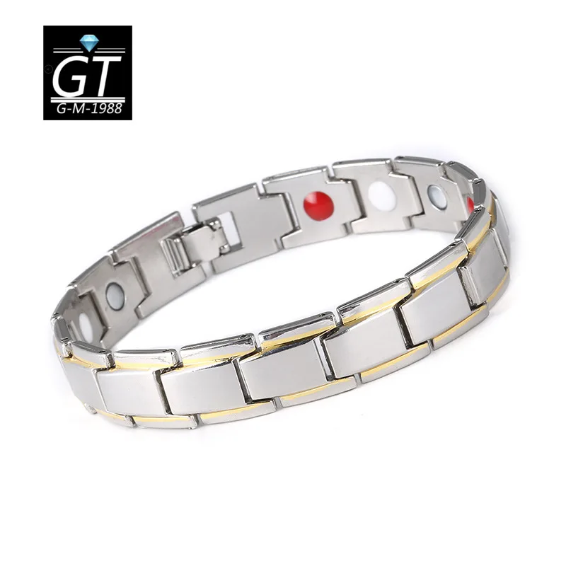 

Fashion stainless steel high quality women and men's bangle health bracelet, 4 color avaiable