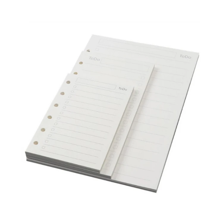 

Wholesale Loose Leaf A5 A6 Refill Inner Paper 45 Sheet Spiral Notebook 6 Ring Binder Inside Pages Planner