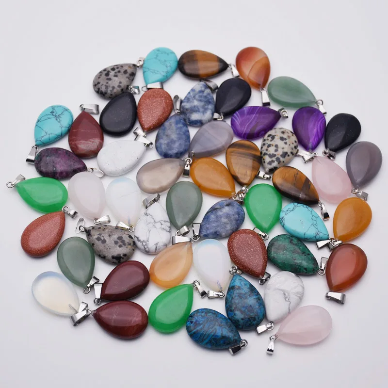 

Jewelry Women Wholesale Power Natural Stone Water Drop Jewelry Necklace Pendant For Necklace