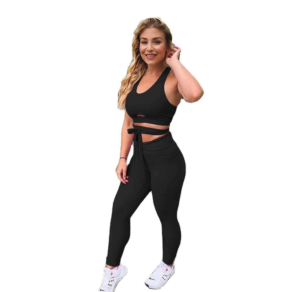 

2021 hot Sexy workout clothes suit tight-fitting gym gym yoga leggings suit sports fitness yoga suit, Customized colors