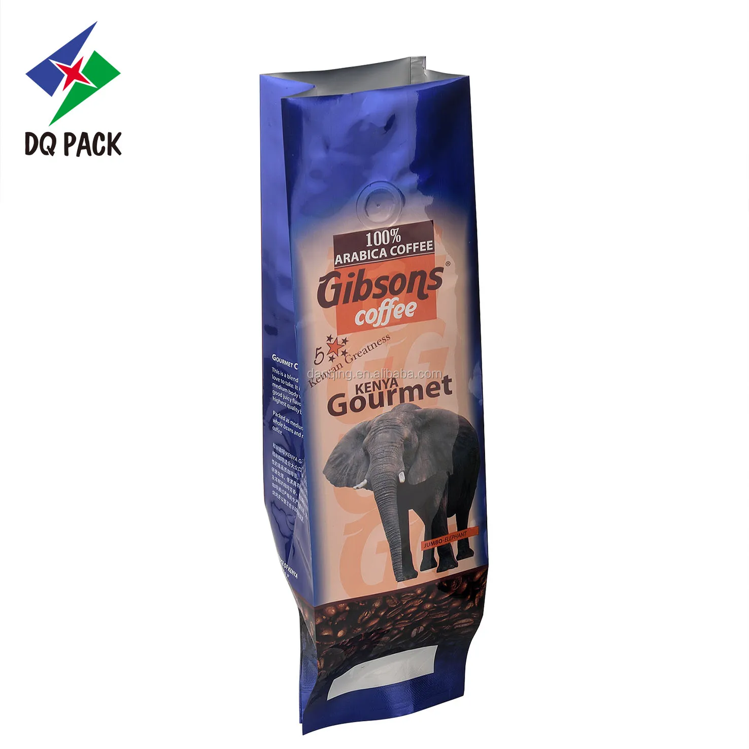 DQ PACK Custom Logo Matte Printing Stand Up Coffee Bag With Valve