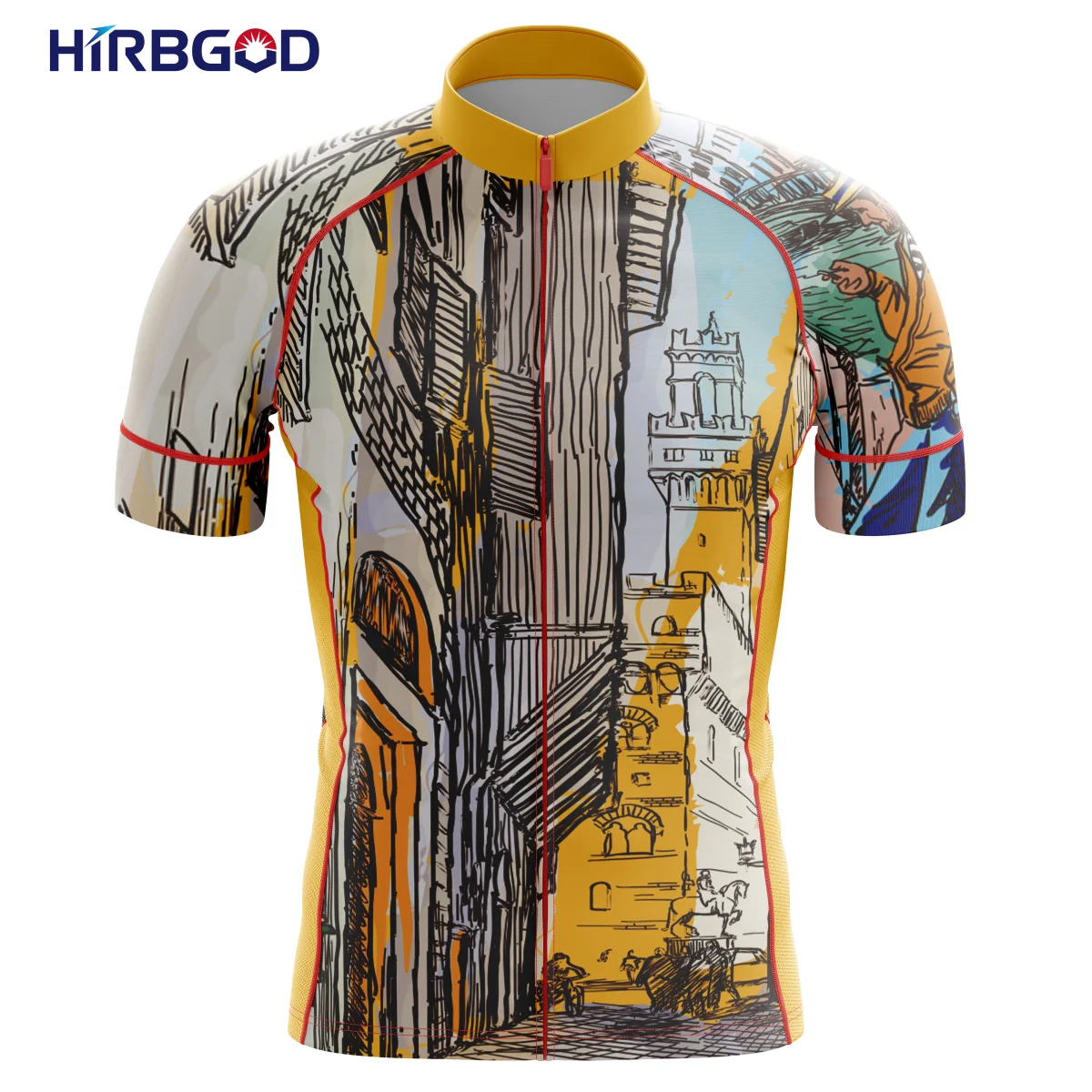 

HIRBGOD for Venice City Street View Short Sleeve abbigliamento da ciclismo Men's Bike Riding Jersey Cycling Wear TYZ680-01