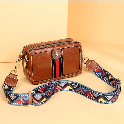 

New Fashion Pu Leather Bag Square Small Bee Shoulder Bag Ladies Designer Crossbody Bags for Women