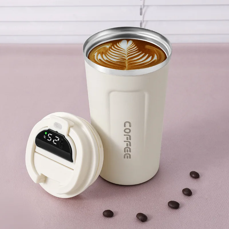 350ml 580ml Double Wall Stainless Steel Vacuum Smart Temperature Controlled Coffee Mug Cups with Temperature Display Led Lid