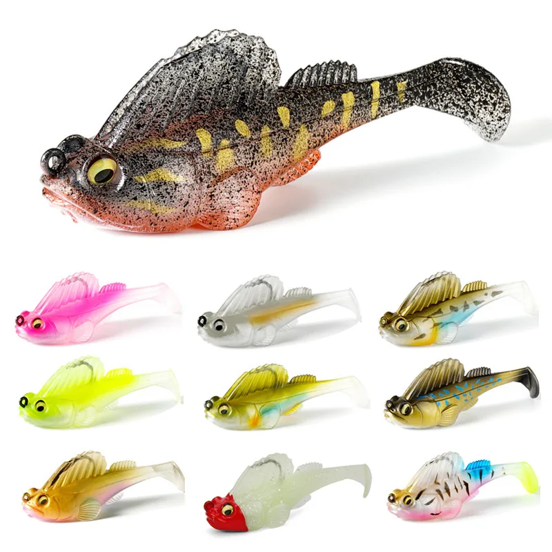 

Jumping fish road sub bait 7g10g14g package lead fish search bottom anti-hanging hook T tail road sub soft bait