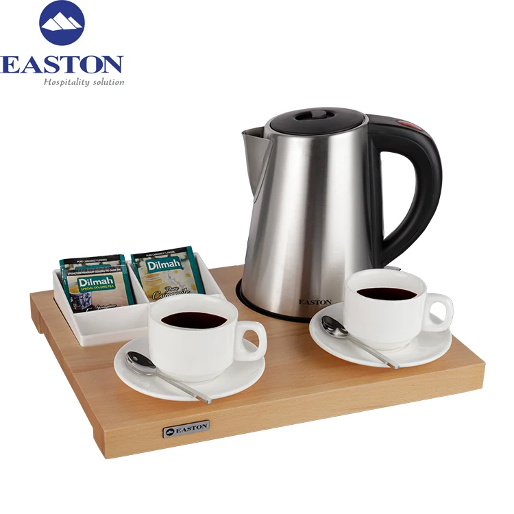 Easton High Quality Hotel Electric Tea Kettle Tray Set With 2 Mugs And ...