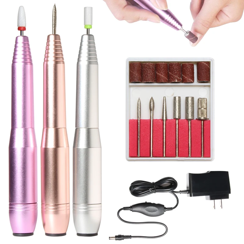 

Gelpal Professional 165000 rpm Portable Electric e File Nail Drill with Bits Set Vacuum Nail Drill Pen Manicure, Rose powder/silver/rose gold