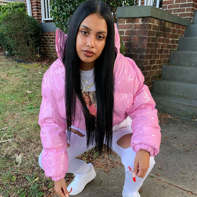 

2021 winter new fashion versatile long sleeve zipper cardigan collar warm casual short cotton clothing A20666T+M20Y10046