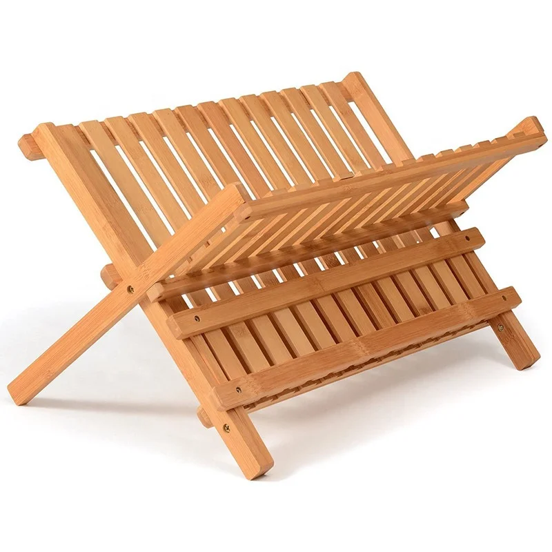 

Free Sample Premium Bamboo Dish Drying Rack - Compact Collapsible Dish Rack Kitchen Plate Holder
