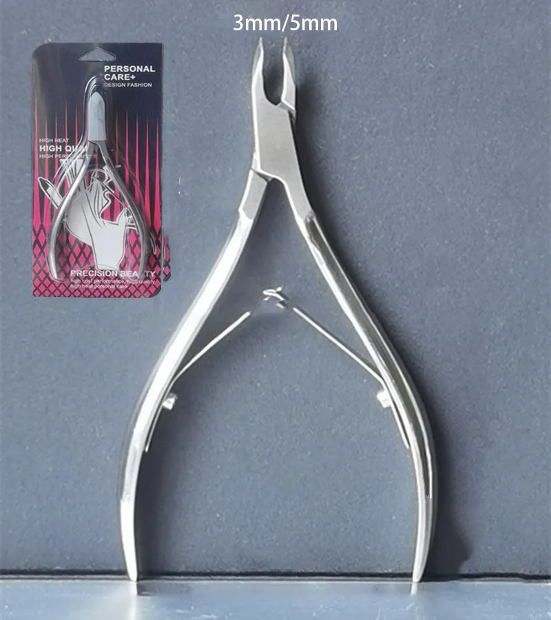 

Custom 3mm 5mm Blade Cuticle Nippers 4CR Steel Double Spring Nail Clipper Cutter Plier