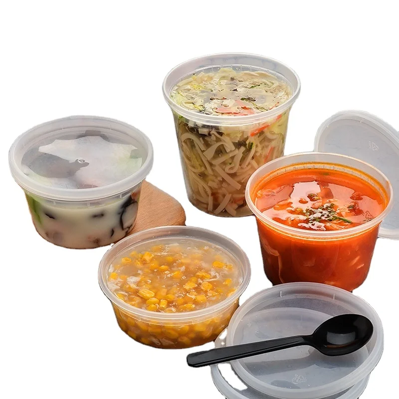 

restaurant deli food catering microwave disposable noodle deli bowl plastic takeaway hot soup container with lids