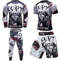 

Compression mma boxer shorts mens gym shorts sports t shirt leggings men fitness set