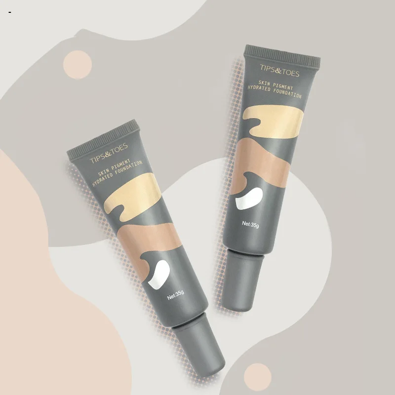 
Liquid Foundation Package Long Tube Porcelain White Rice Powder Wheat Color Natural And Difficult To Smudge Foundation Makeup 