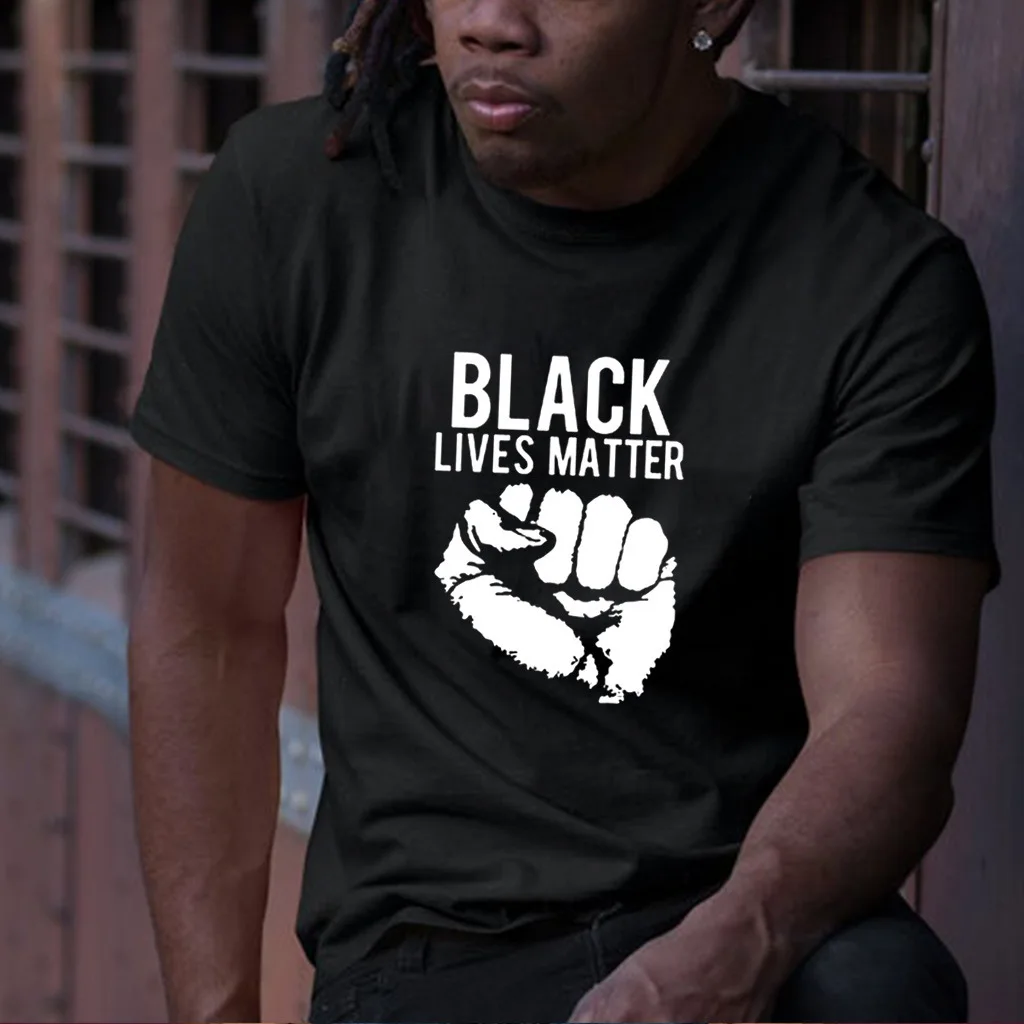 

65%Cotton 35%Polyester Custom Camiseta Eu Size Short Sleeve Black Lives Matter Print Oversized t Shirts t Shirt Men, Customized color