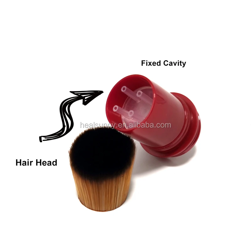 

Private label cosmetic foundation makeup brush with container, Black, red