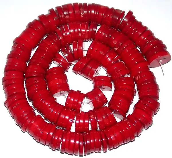 

CB8017 Heishi beads red coral coin beads