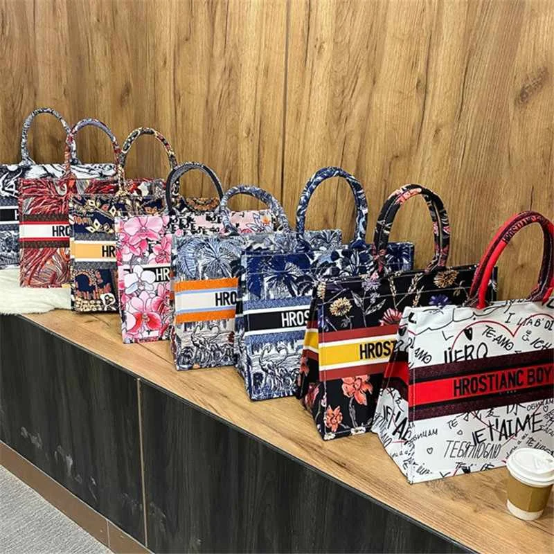 

2020 New Shopping Bag Printed Canvas Female Shoulder Bag High Quality Large Capacity Casual Tote Fashion Women Purse and