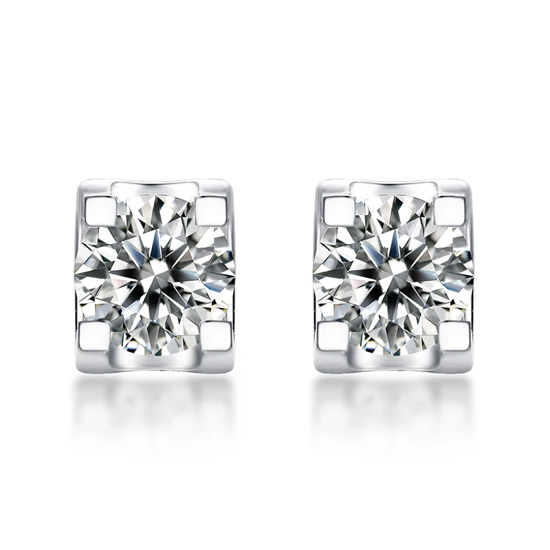 

Best selling classic cow head style S925 Women's silver Moissanite stud earrings