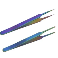 

Wholesale Cheap custom stainless steel volume rainbow tweezers for lash