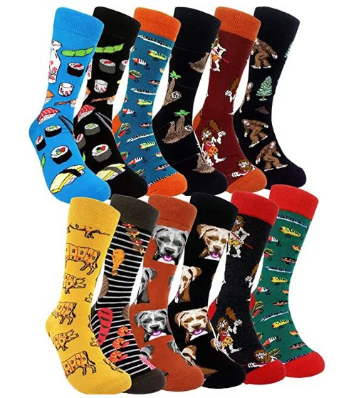 

AJ 20138 Custom Men's Cool Animal Patterned Colorful Funny Casual Cotton Novelty Dress Socks