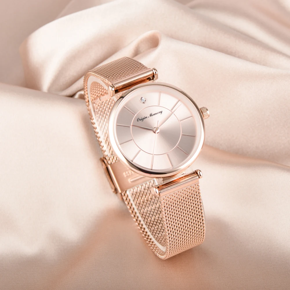 

ROSE GOLD WOMEN QUARTZ WATCH BRAND LUXURY WATERPROOF LADY WATCH