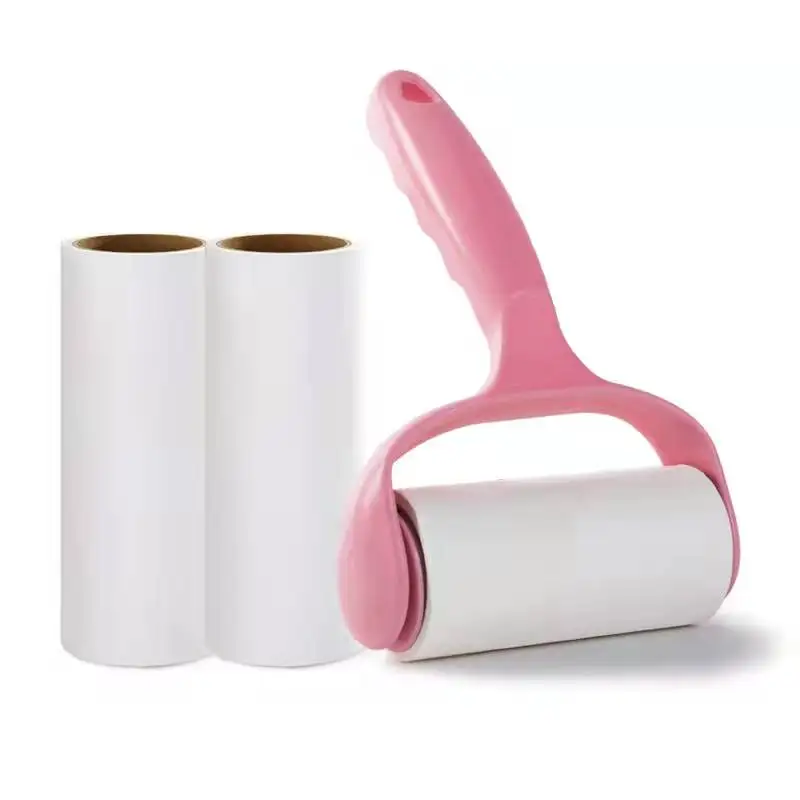 

Reusable Clothes Lint Sticking Roller ,Easily Removes Clothes Cleaning Roller Cat Hair Lint Roller Pet Hair remover, Pink