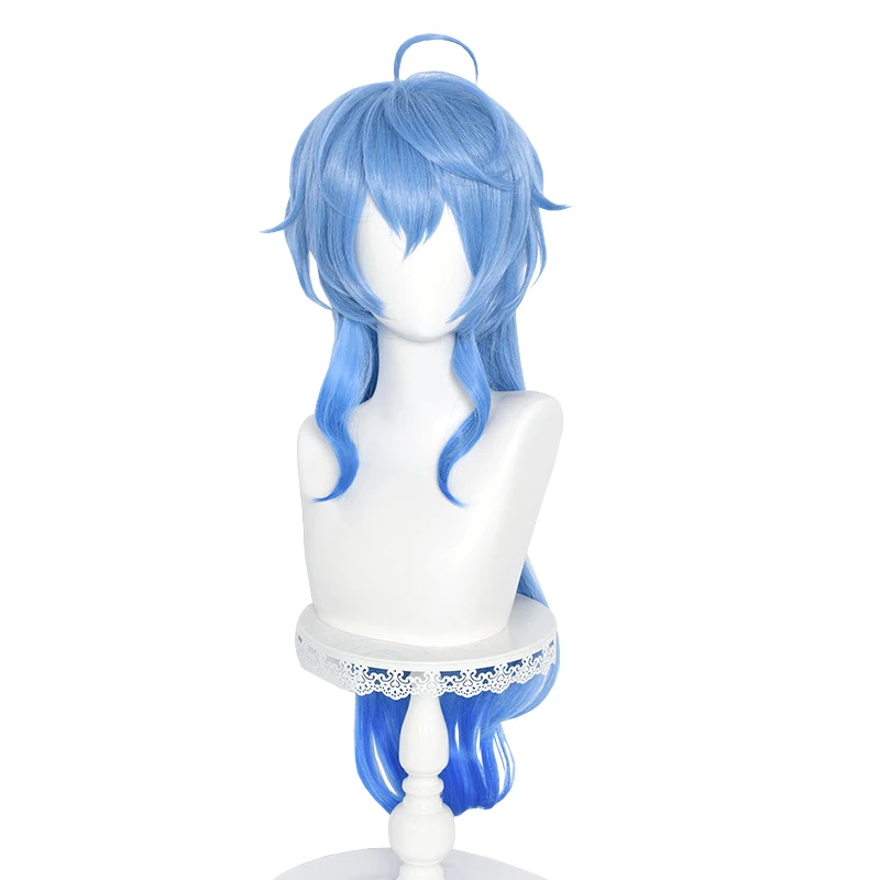 

Blue Gradient Synthetic Hair Wavy Anime Comic Exhibition Cosplay Japanese Ombre COS Wigs Elegant Long 30 Inch, Pic showed