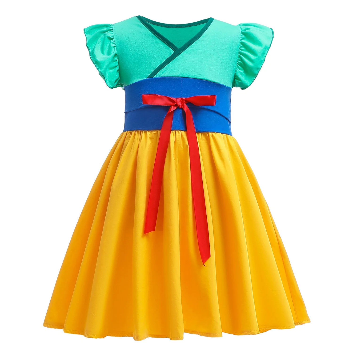 

Halloween Mulan Princess Girls Dress Fancy Role Play Cosplay Costume Cotton Children Dresses