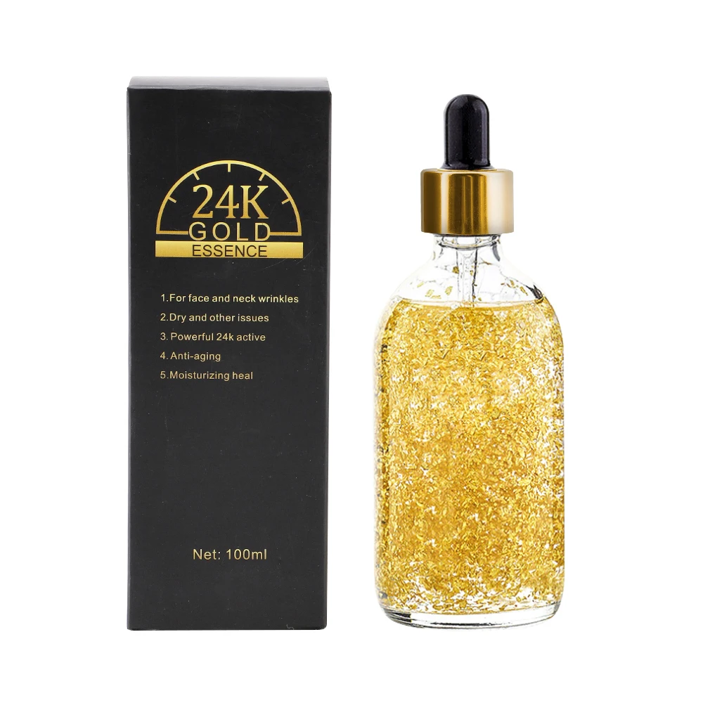 

Luxury Essential Oil Moisturizing Firming Anti Aging Skin Care Lift 24k Gold Face Serum Ce GMP Flowers OEM/ODM