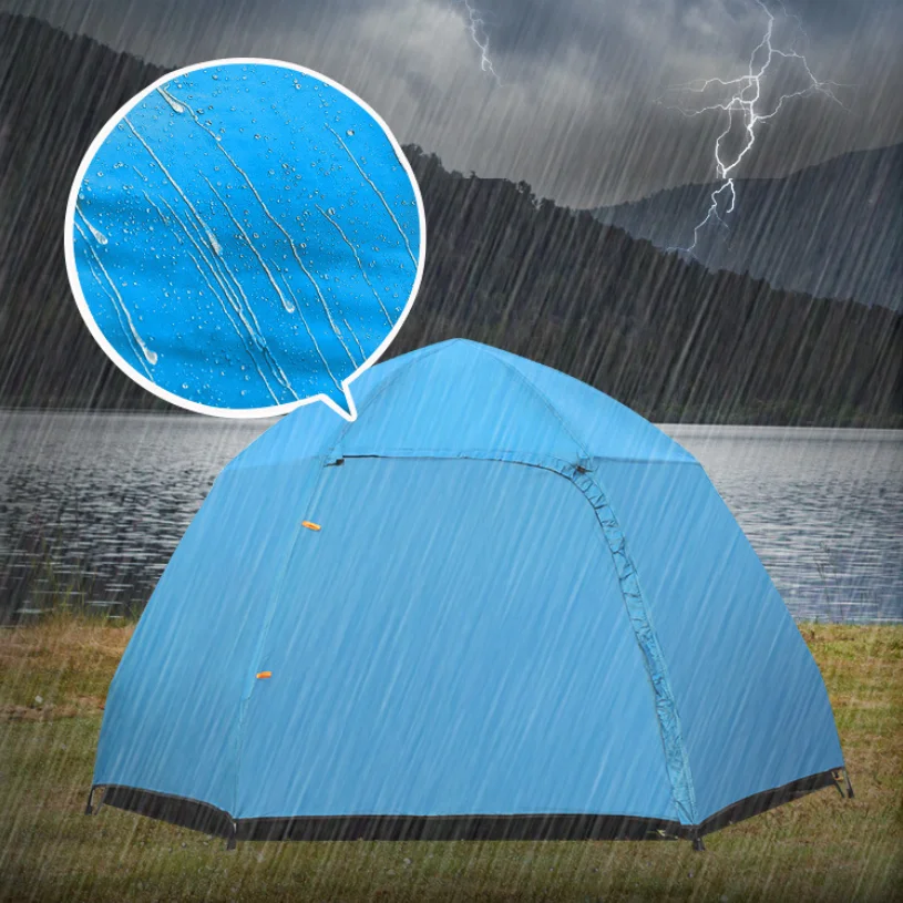 

Fully Automatic Double Hexagonal Waterproof Tent Outdoor Camping 3-4 People Rainproof Open Beach Tents, As picture