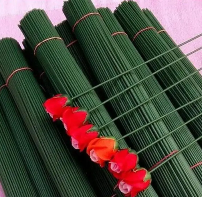 Artificial Flower Accessories 40cm Long Rose Stem 100pieces/bag Metal