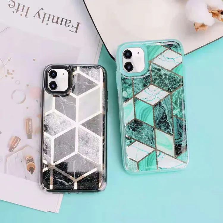 

Cheap irregular pattern pc tpu combo electroplating shockproof phone cover back case for Huawei P40 lite E