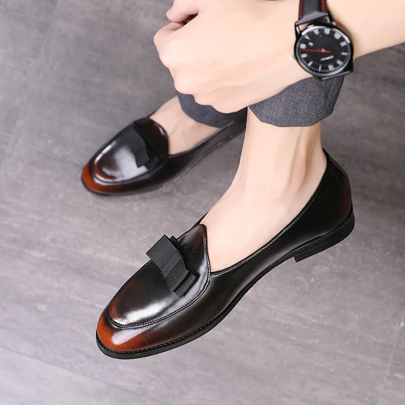 

sh11103a New Italian style men's fashion shoe bow-knot pu leather dress shoes men