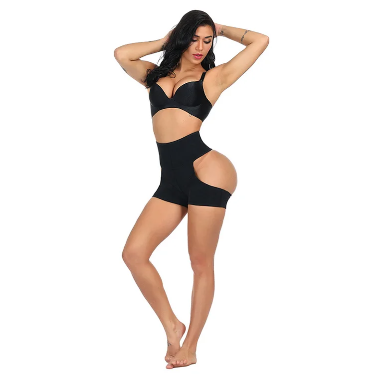 

New Arrival High Rise Fashion Large Size Tummy Control Butt Enhancer Panty Underwear, Nude.black